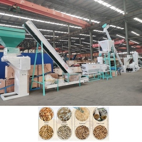 Jalur Pelet Biomassa Dengan Pelet Akhir 2-10mm Peralatan Pembuatan Pelet Biomassa / Lini Produksi Pelet Kayu