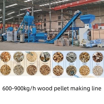 500 - 1000kg / H Mesin Pelet Kayu Serbuk Gergaji Serbaguna Biomassa / Lini Produksi Pelet Kayu