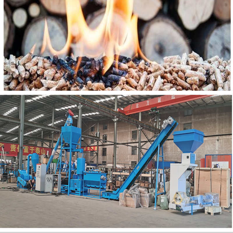 Kapasitas tinggi 1-10TPH Biomass Pellet Line Produksi untuk Pine Straw Wood Chips Ramah Lingkungan