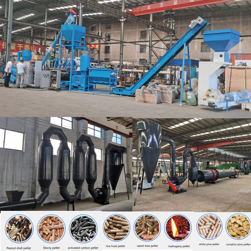 1-10TPH Biomass Pellet Production Line Pine Straw Wood Chips Making Machine