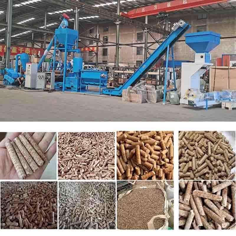 600-800kg/H Lini Produksi Pelet Kayu Mesin Pembuat Pelet Biomassa Mati Datar