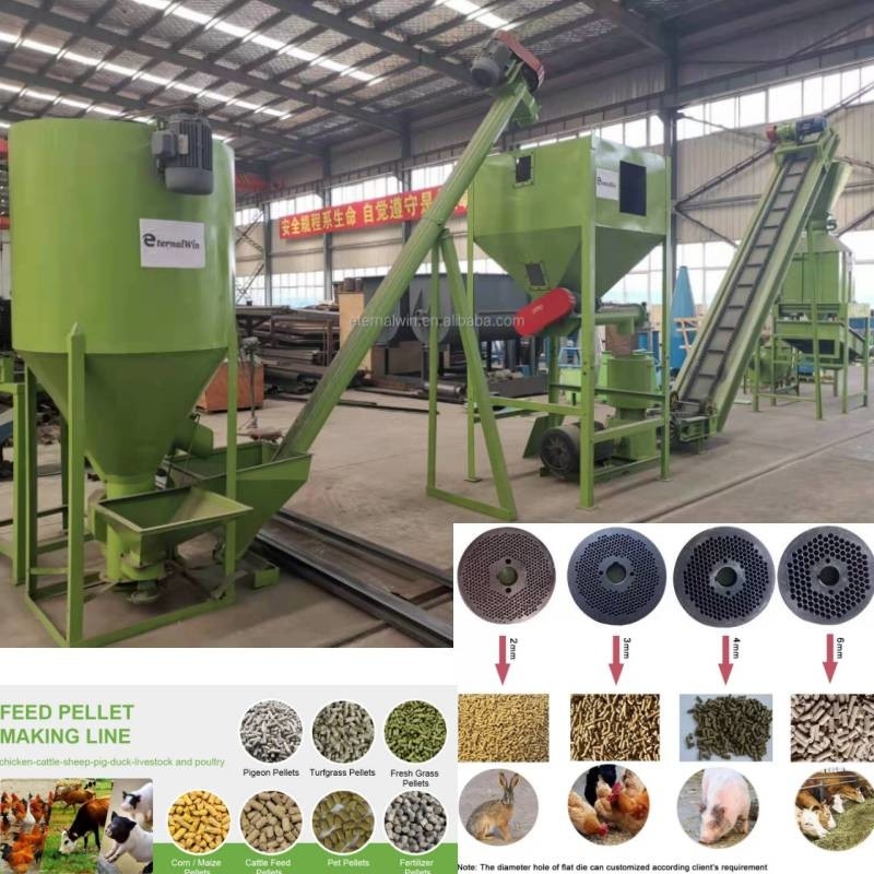 Mesin Pakan Ternak 1Ton Mesin Pembuat Pelet Rumput Gandum Jagung