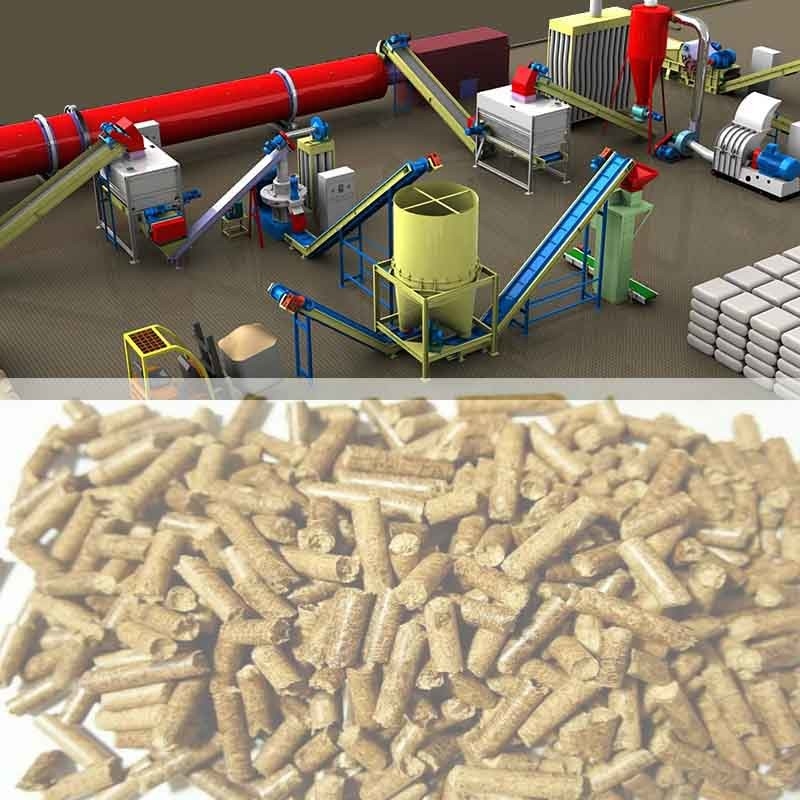 1T/H -5T/H Lini Produksi Pelet Biomassa Kayu Lengkap Mesin Pembuat Pelet Api