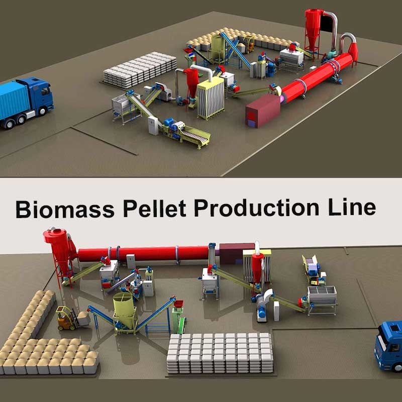 1T/H -5T/H Lini Produksi Pelet Biomassa Kayu Lengkap Mesin Pembuat Pelet Api
