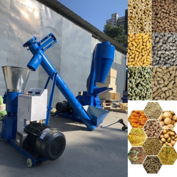 100-1200kg/Jam Pembuat Pelet Pakan Ternak Pabrik Pelet Mati Datar Ukuran Pelet Akhir 1-12mm