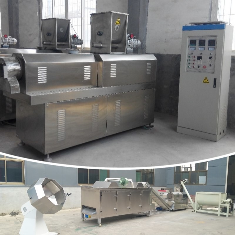 200~500kg/jam Twin Screw Dry Pet Food Extruder Dry Type Fish Feed Extruder