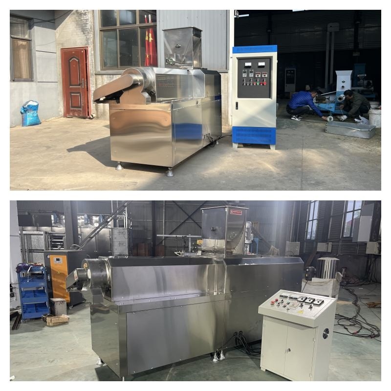 200~500kg/jam Twin Screw Dry Pet Food Extruder Dry Type Fish Feed Extruder
