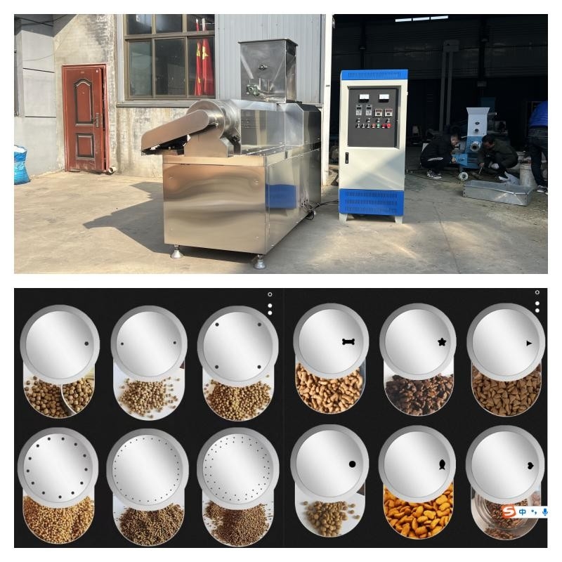 Ekstruder Pakan Ikan Tipe Kering Stainless Steel 55kw Lini Produksi Makanan Hewan Kering