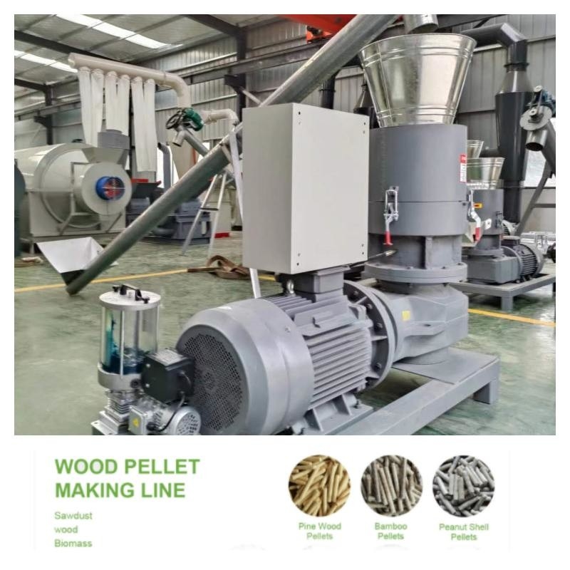 100-1200kg/H Pembuat Pelet Kayu 22-55KW Garis Pelet Kayu Dengan Ukuran Yang Dapat Disesuaikan