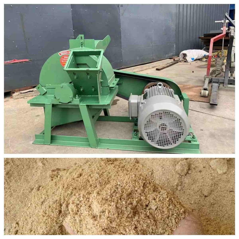 500kg/H 11kw Log Mesin Serbuk Gergaji Kayu Ginder Shedder Penghancur Kecil Untuk Serbuk Gergaji Kayu