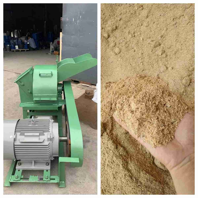 500kg/H 11kw Log Mesin Serbuk Gergaji Kayu Ginder Shedder Penghancur Kecil Untuk Serbuk Gergaji Kayu