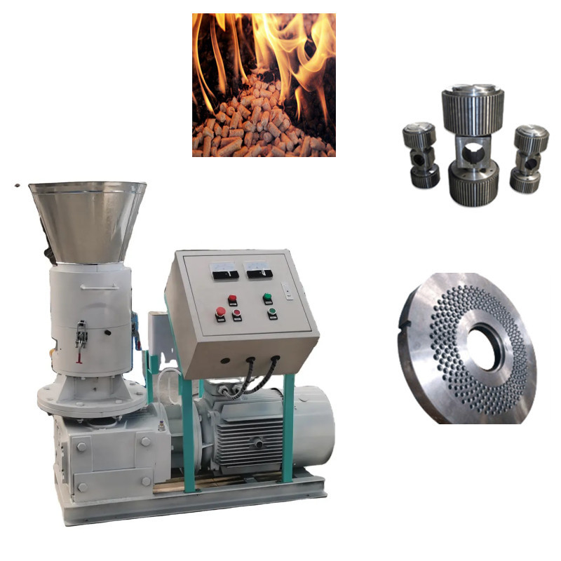 Mesin Press Pelet Kayu 4-12mm 0,8-4ton/Jam Pabrik Pelet Pakan Pelumasan Otomatis
