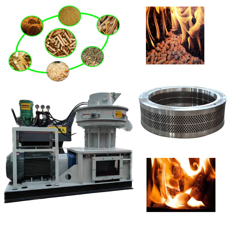 Mesin Press Pelet Kayu 4-12mm 0,8-4ton/Jam Pabrik Pelet Pakan Pelumasan Otomatis