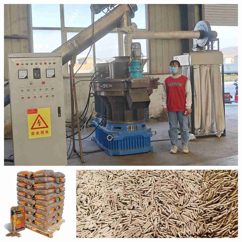 1-1.5ton/H Ring Die Pellet Mill Mesin Mesin Pembuat Pelet Sekam Padi Kayu