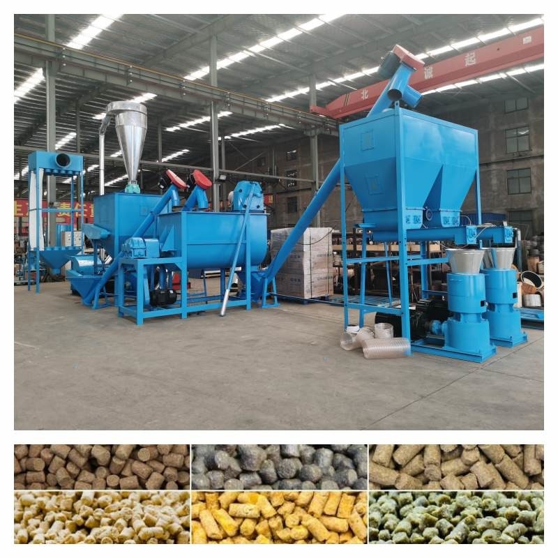 500-800KG/H Mesin Pembuat Pelet Unggas 7.5-30kw Lini Produksi Pakan Ternak