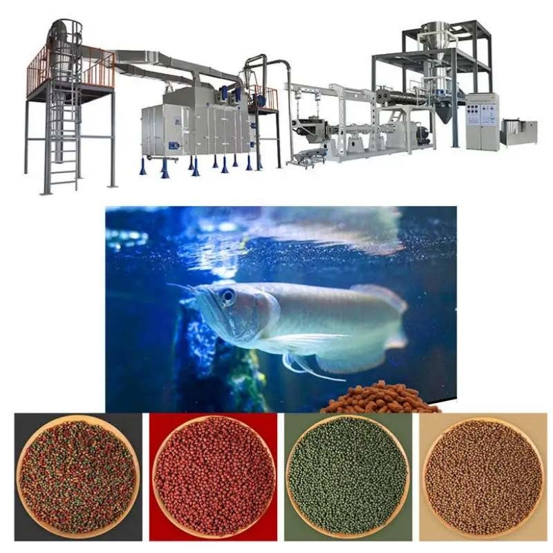 45-50kg/H Floating Feed Extruder Machine Floating Fish Feed Production Line Baja tahan karat