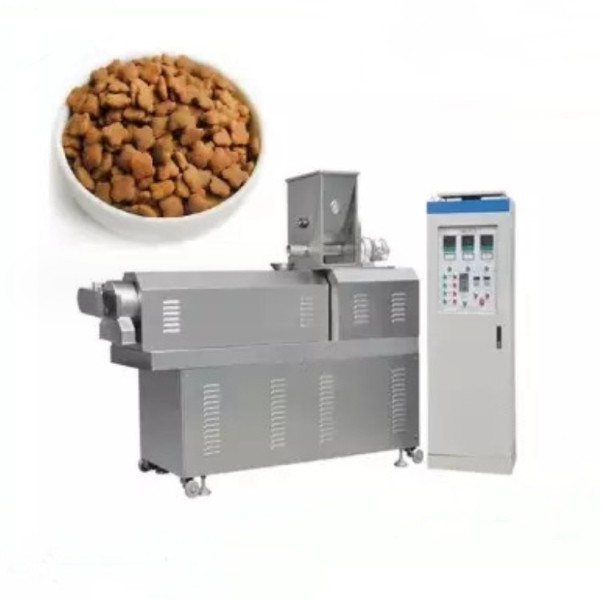 Putih Biru Baja tahan karat Bahan Sekrup Feed Extruder Makanan Anjing Cat Food Extruder Produksi
