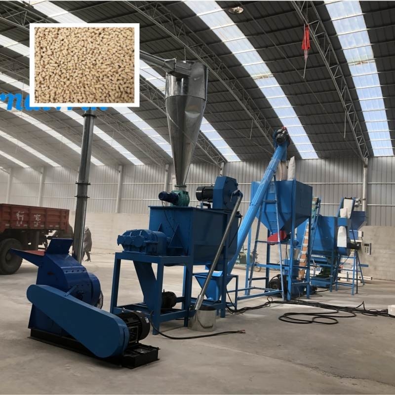 Flat Die 1-2t/H Pelletizer Produksi Pellet Pakan Hewan Unggas