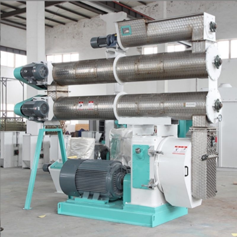 2-4 T/H Ring Die Feed Pellet Mill Dengan Kondisioner Tunggal Pengolahan Pellet Pakan Hewan