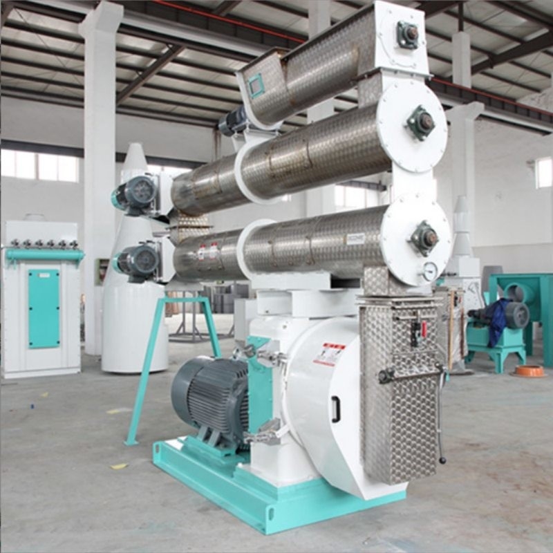 2-4 T/H Ring Die Feed Pellet Mill Dengan Kondisioner Tunggal Pengolahan Pellet Pakan Hewan