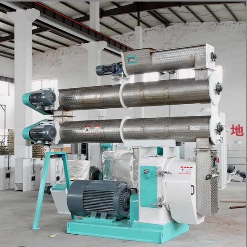 2-4 T/H Ring Die Feed Pellet Mill Dengan Kondisioner Tunggal Pengolahan Pellet Pakan Hewan