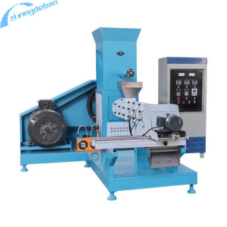 600-1200 Kg/H Screw Feed Extruder untuk Produksi Pet dan Floating Feed Ikan 55kw