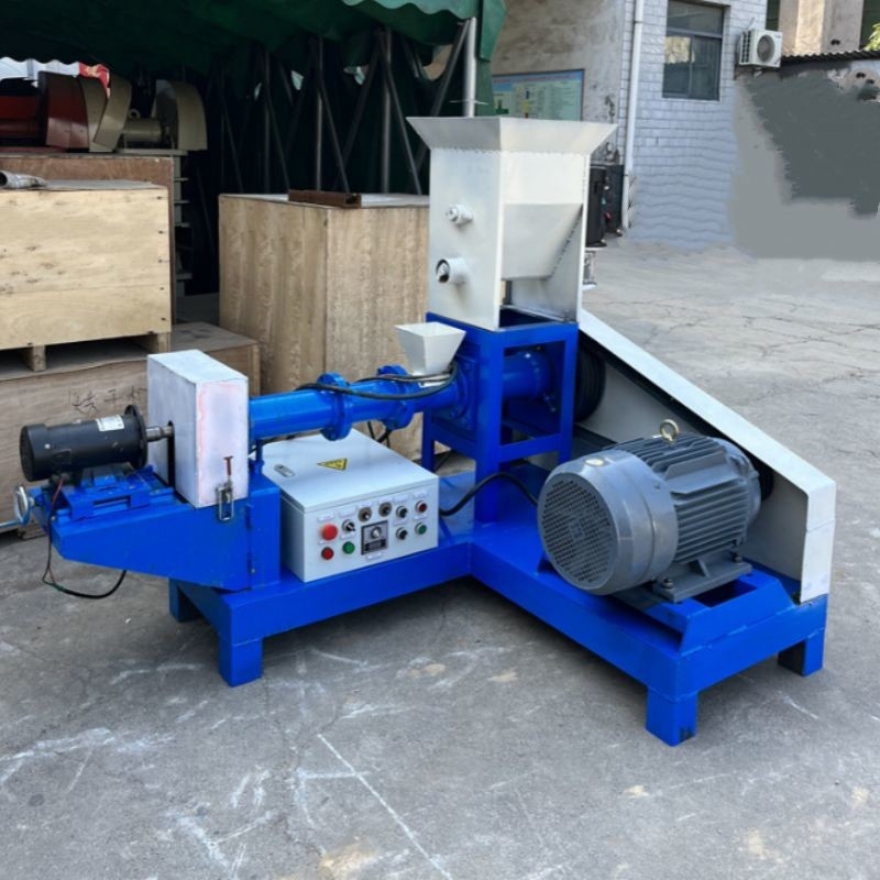 Karbon Baja Extruder Makanan Ikan Udang Mesin Pellet Makanan Burung Mesin Makanan Anjing Screw Feed Extruder Warna Custom