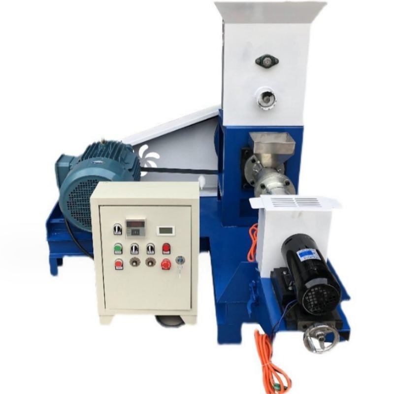 Karbon Baja Extruder Makanan Ikan Udang Mesin Pellet Makanan Burung Mesin Makanan Anjing Screw Feed Extruder Warna Custom