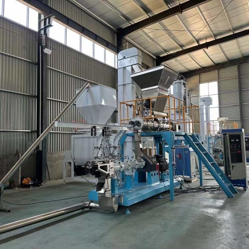 TWIN SCREW FEED EXTRUDER TILAPIA FLOTING FISH FOOD PRODUCTION MACHINE CE / SGS bersertifikat