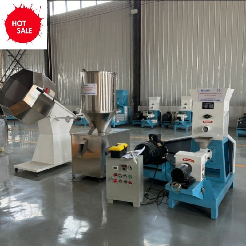 Φ70mm Spiral Diameter Floating Fish Feed Produksi Line Dengan Dan 200 Kg/H Kapasitas