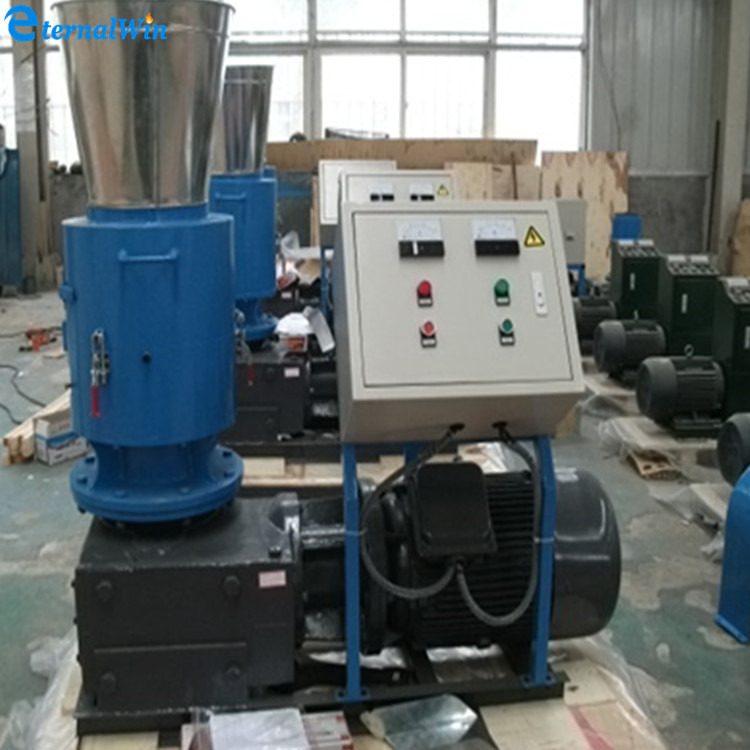 ≤20% Kandungan Kelembaban Garis Produksi Pellet Pakan Hewan dengan Piring Flat/Ring Die Pellet Mill dan 380V/50Hz/3Phase Power Supply