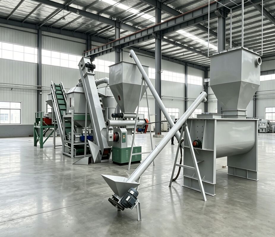 Garis produksi pellet pakan hewan yang dapat disesuaikan dengan instalasi panduan insinyur dan pasokan listrik 380V / 50Hz / 3Phase