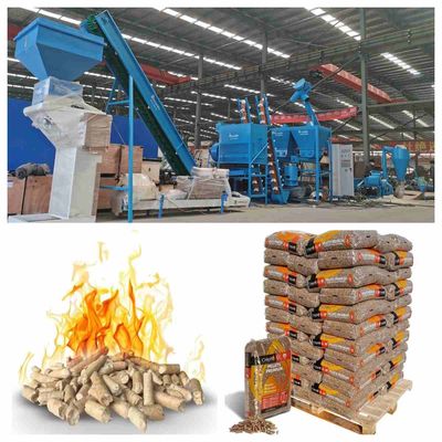 Peralatan Produksi Pelet Penuh Otomatis Mesin Extruder Pelet Kayu 800-1000kg/Jam