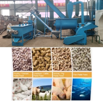 2 - 6 MM Peternakan Feed Pellet Maker Set Hammer Mill Untuk Peternakan