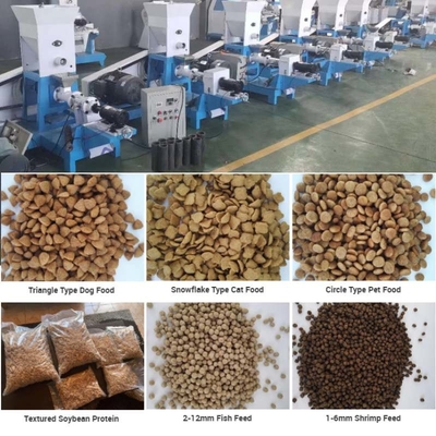 Usaha kecil Extruder Makanan Ikan Kering Mesin Puffing Gandum Pabrik Makanan Hewan