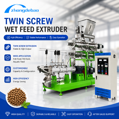 Jalur produksi pakan ikan terapung dengan bentuk bantal atau roti dan daya motor utama 5,5-160kw untuk pakan akuakultur